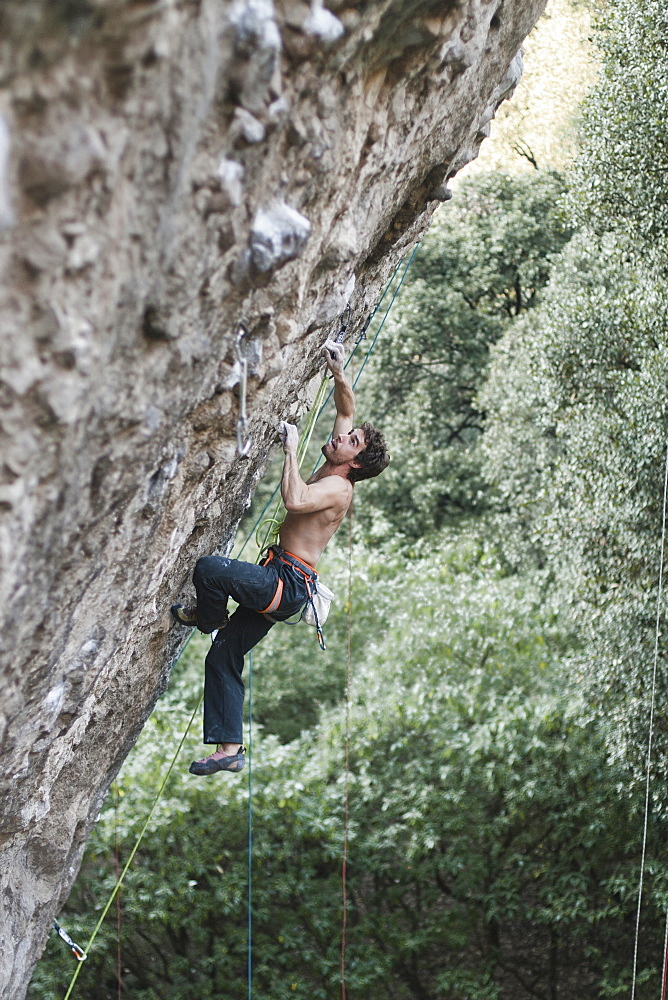 A Man Climbing In Jilotepec, Estado De Mexico, Mexico