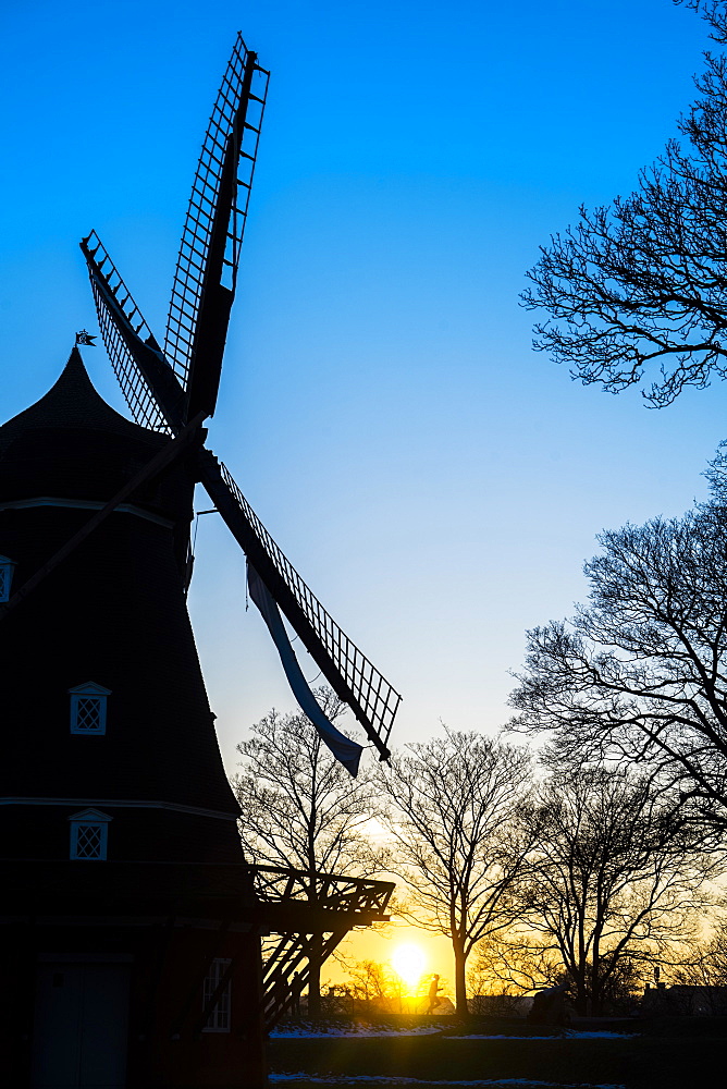 Runners at the historic Kastellet at sunset, Copenhagen Denmark.