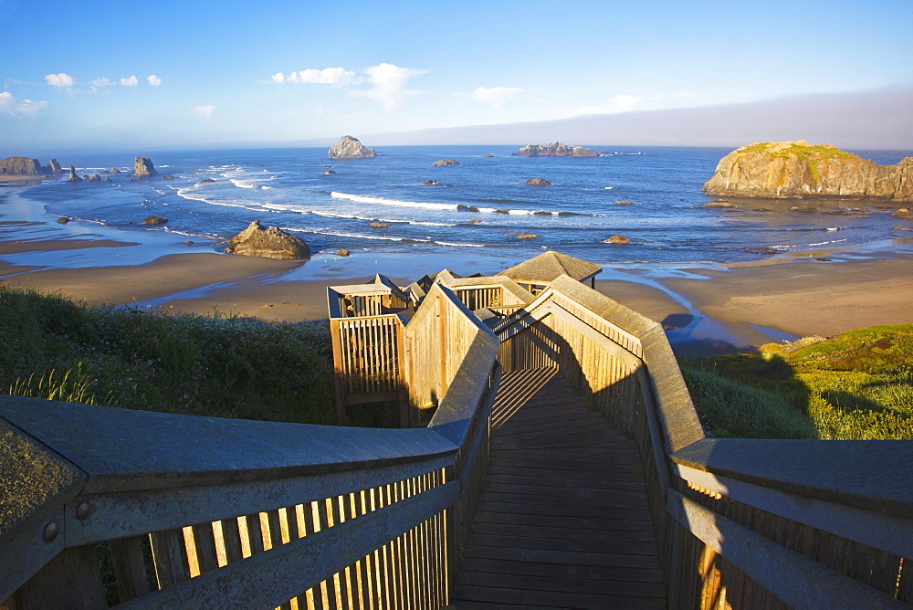 A Stairway To The Beach At Bandon State Park; Bandon Oregon United States Of America