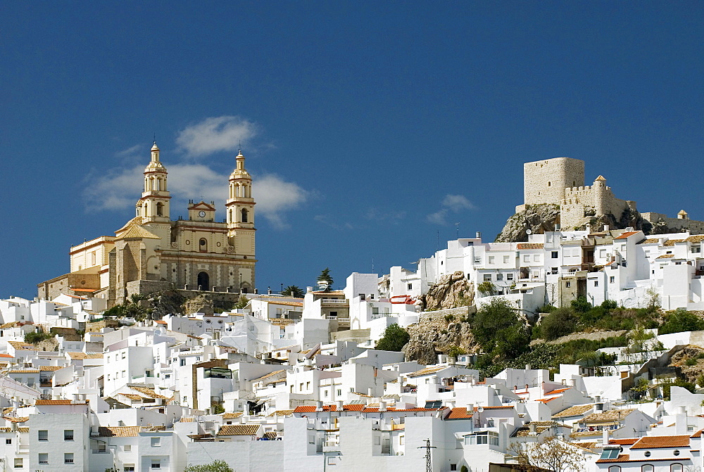 Olvera Church And Twelfth Century Moorish Castle In CâˆšÂ°diz Province, Andalucia, Spain