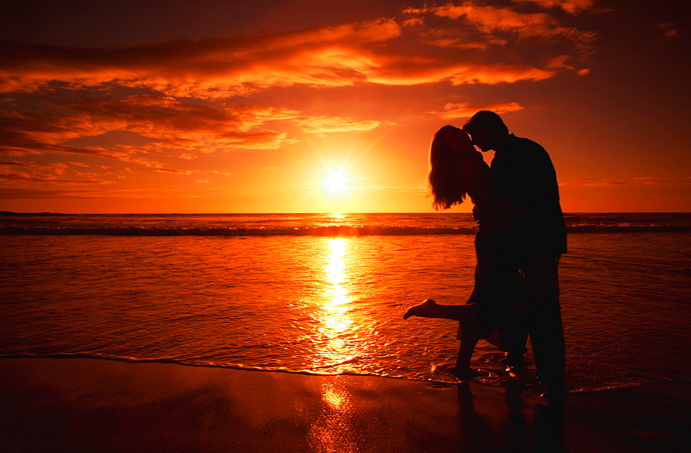 A Honeymoon Couple And Sunset