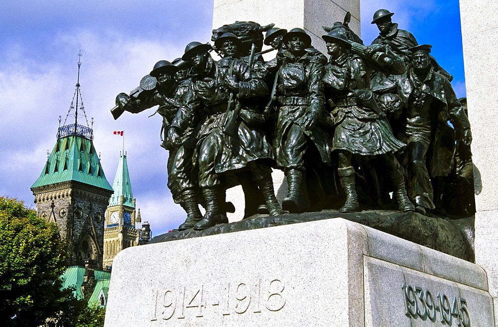 The Response, National War Memorial With The Canadian Parliament, Ottawa, Ontario, Canada