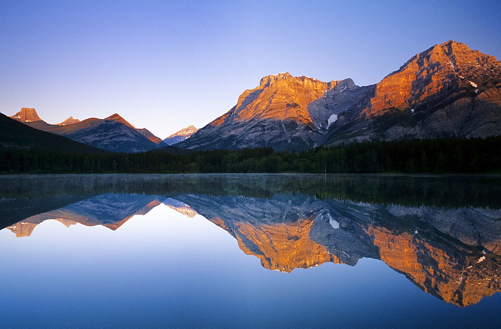 Mount Kidd Reflected In Wedge Pond, Kananaskis Country, Alberta, Canada