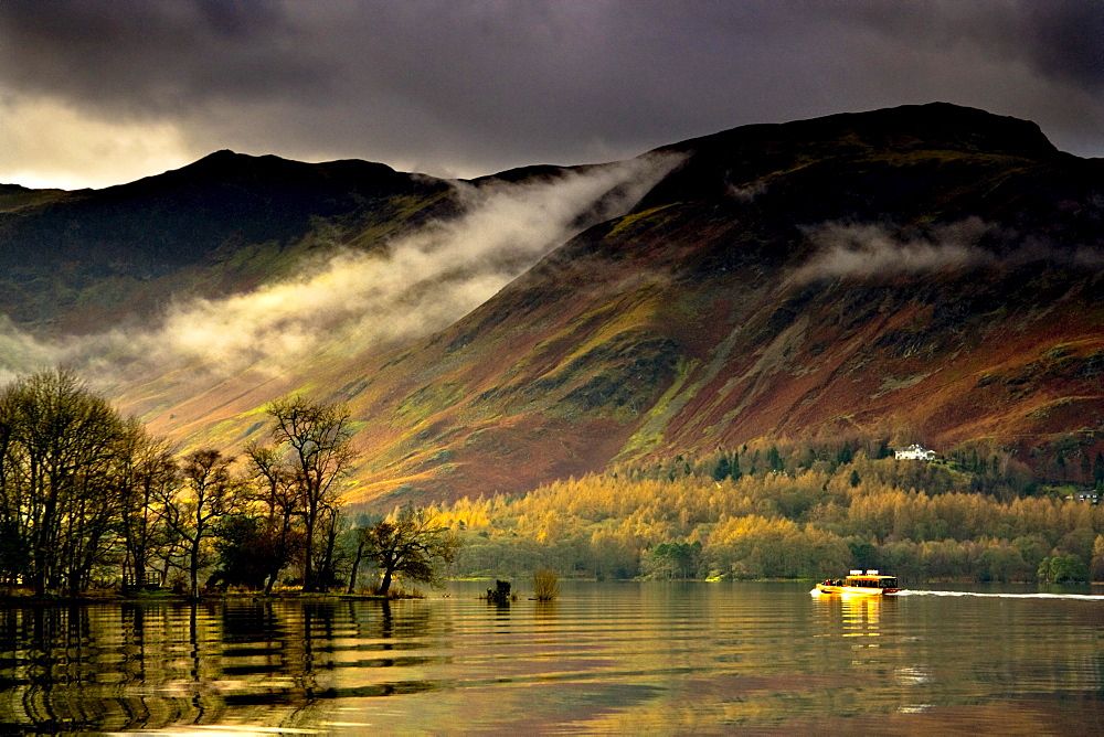 Boat On Lake Derwent, Cumbria, England