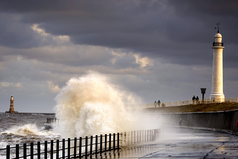 Waves Crashing, Sunderland, Tyne And Wear, England