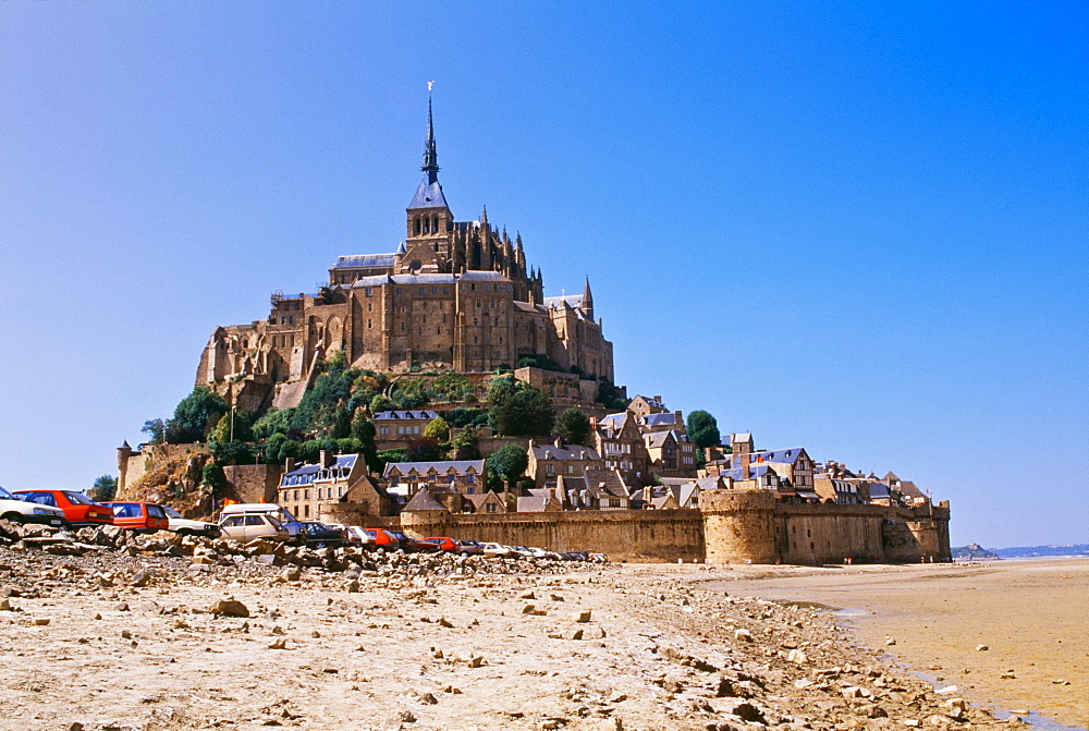 Mont Saint Michel Monastery On Normandy Coast, France