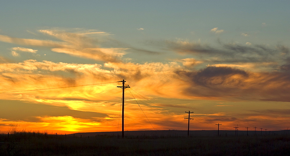 Power Lines At Sunset