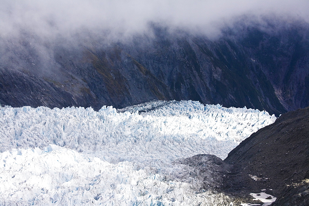 Glacier In The Mountains Of New Zealand