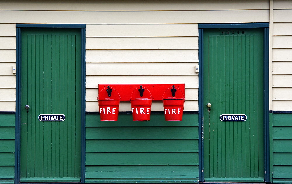 Two Doors And Buckets For Fire Prevention