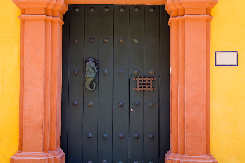 Cartagena City, Bolivar State, Colombia, Central America, Door In Old Walled City District