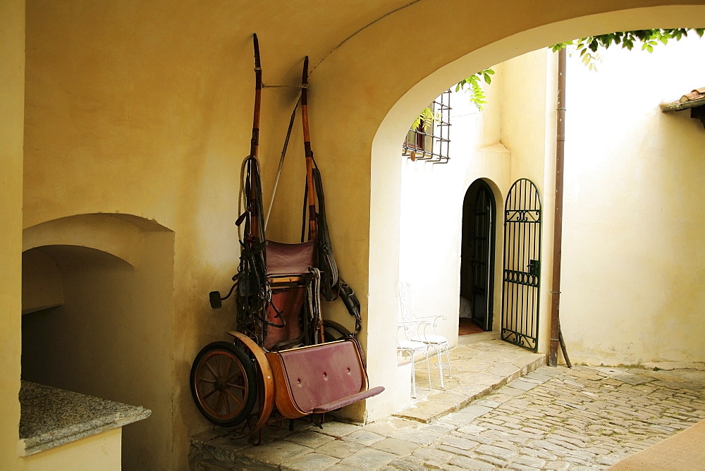 Tuscany, Italy, Horse Drawn Carriage Hanging