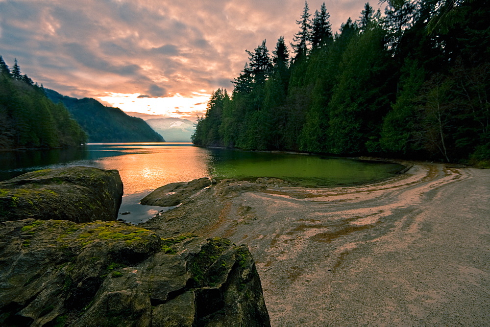 Sun Setting On A River