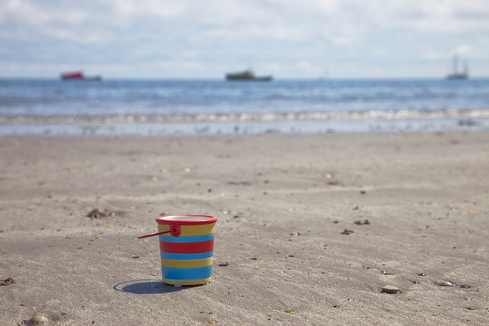 Bucket On The Beach, Northumberland, England