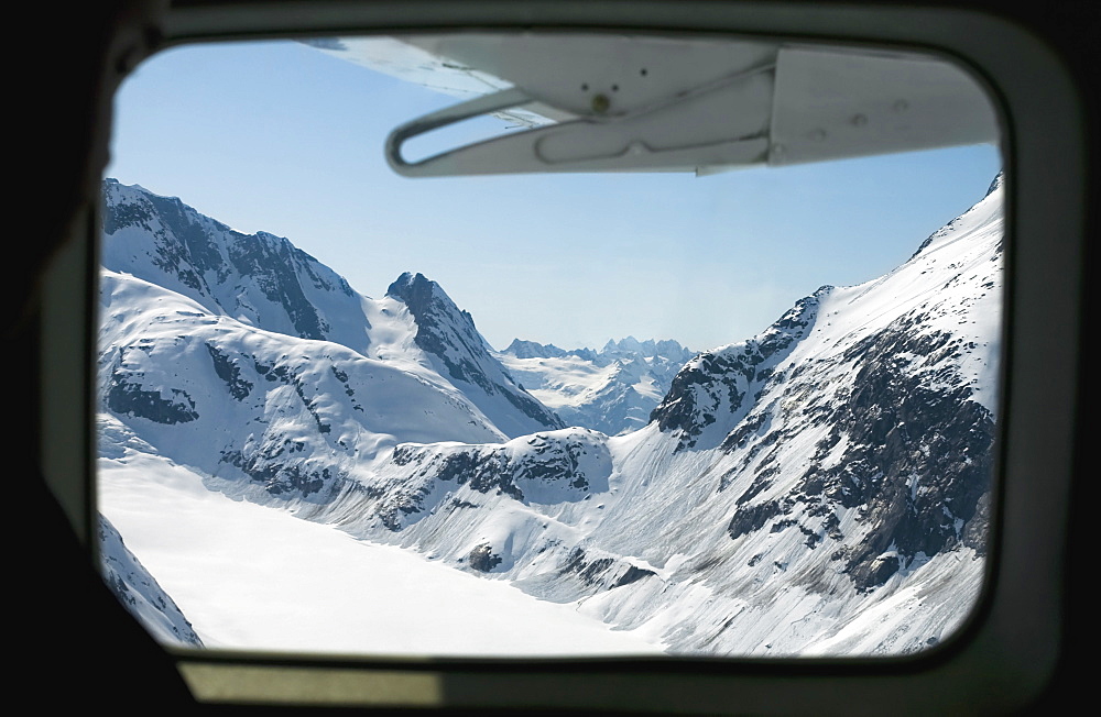 View Of Coast And Chilkat Mountains From Airplane, Juneau, Alaska