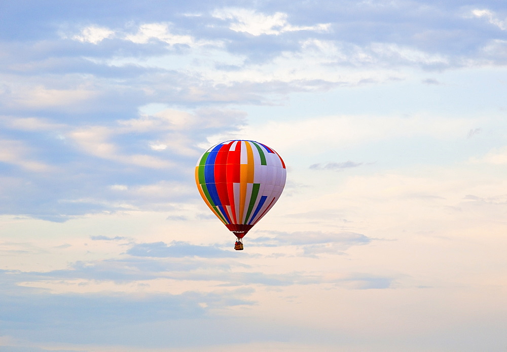 Hot Air Balloon In Flight, St. Jean Sur Richelieu, Quebec, Canada