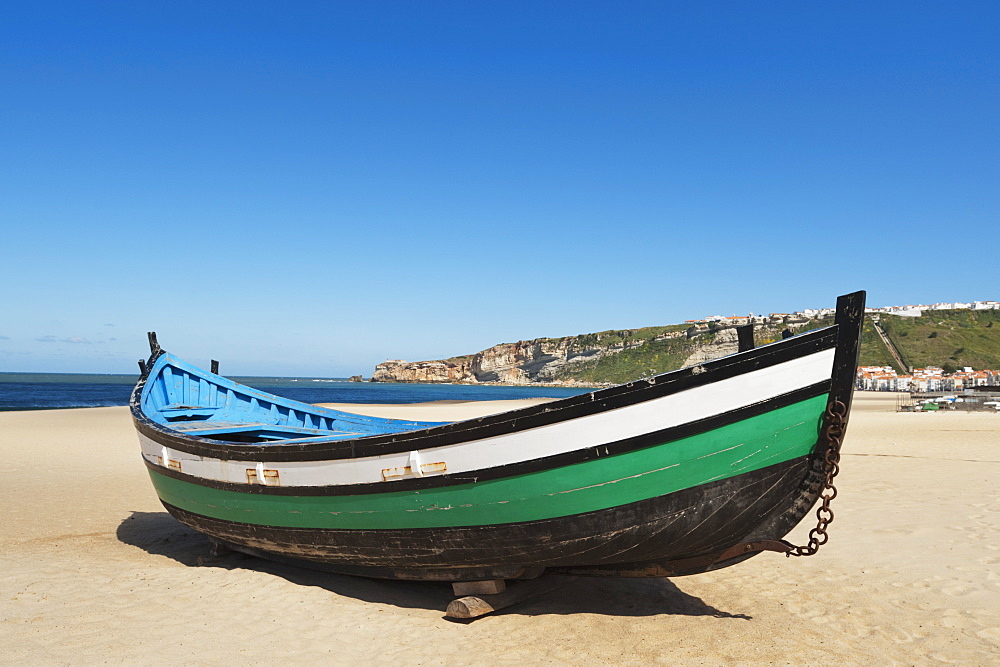 Fisherman's Boat On The Beach, Nazare, Estremadura And Ribatejo, Portugal