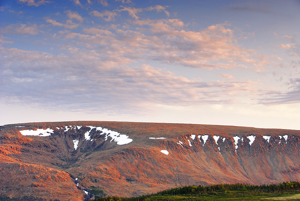 View Of Tablelands And Sky From Lookout Trail At Sunset, Gros Morne Np, Newfoundland, Canada