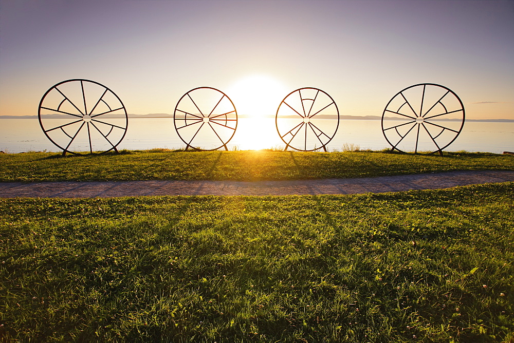 View Of Sunset Over St. Lawrence River, Bas-Saint-Laurent Region, Quebec, Canada