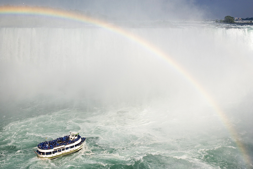 Horseshoe Falls And The American Falls And The Maid Of The Mist At Niagara Falls, Ontario, Canada