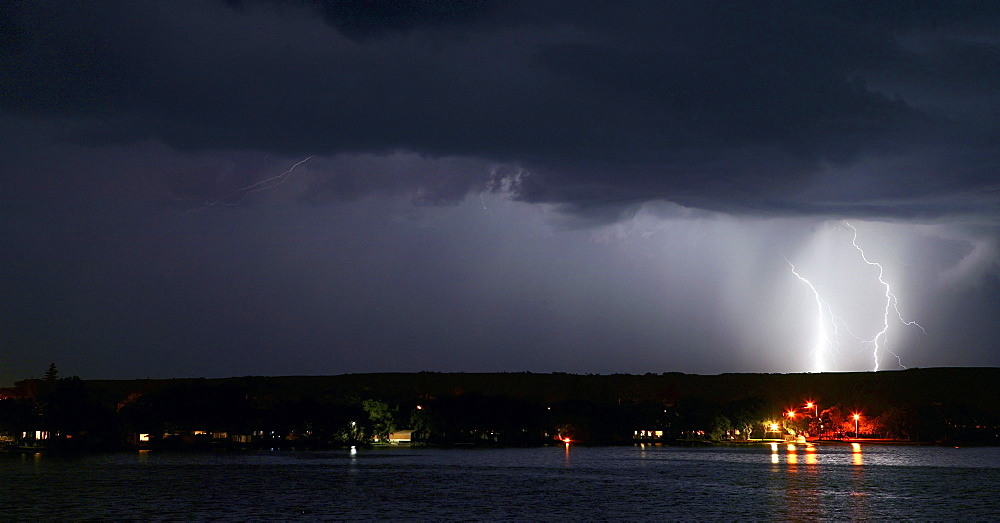 Lightning At Night, Echo Lake, Saskatchewan, Canada