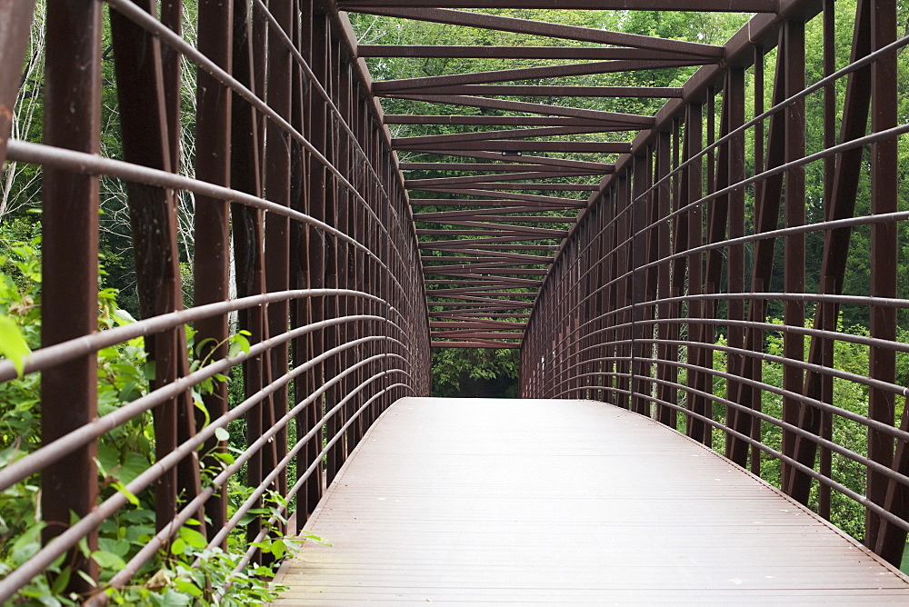 An Arched Bridge Covered With Metal Top And Metal Railings, Port Colborne, Ontario, Canada