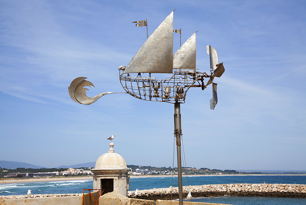 Sculpture Of A Sailboat Along The Coast, Lagos Algarve, Portugal