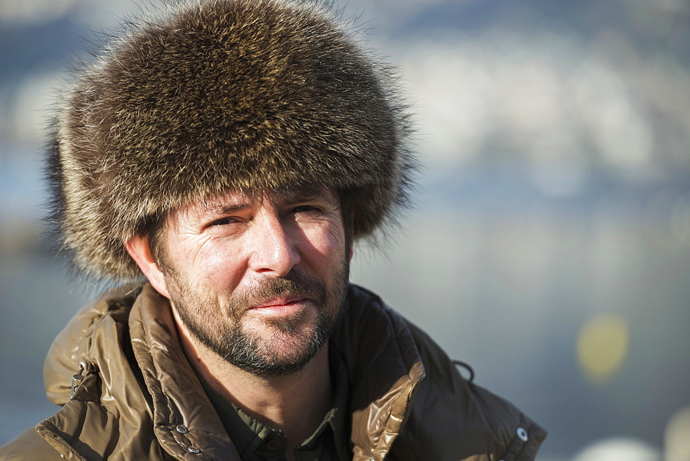 Portrait Of A Man Wearing A Fur Hat, Locarno, Ticino, Switzerland