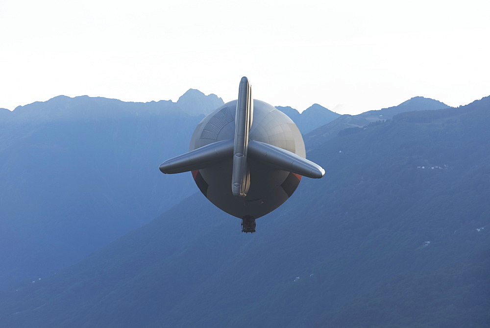 View Of A Blimp In The Sky, Locarno, Ticino, Switzerland