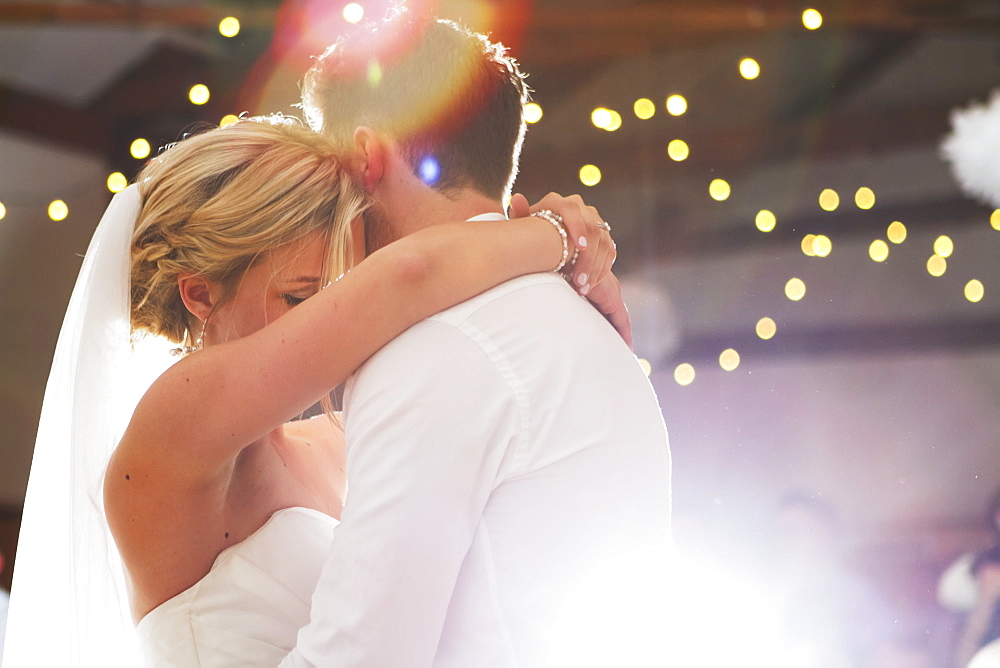 A Couple Dances On Their Wedding Day, British Columbia, Canada