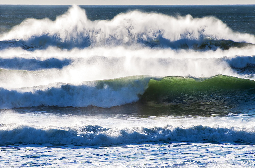 Waves Break On The Shore, Cannon Beach, Oregon, United States Of America