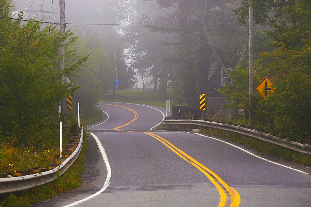 Foggy Morning On The Road, Foster, Quebec, Canada