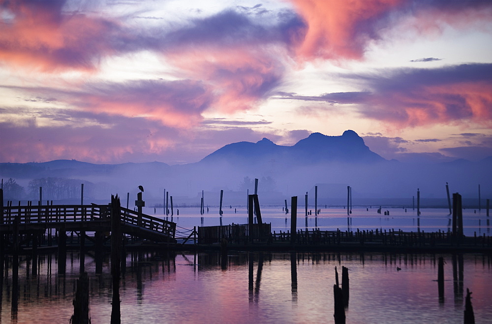 Youngs Bay And Saddle Mountain, Astoria, Oregon, United States Of America