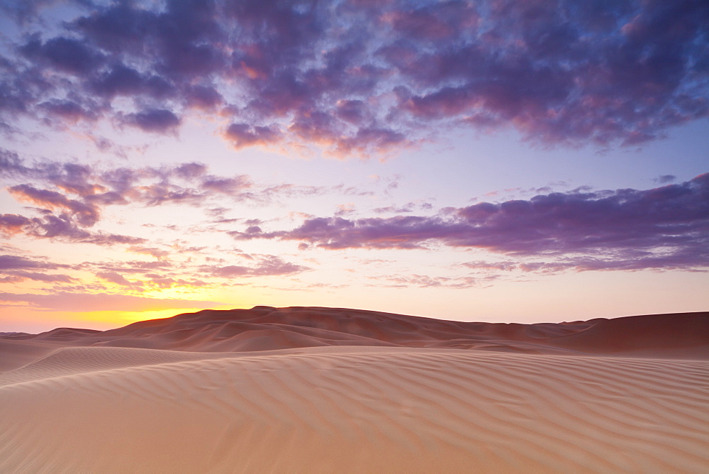 Sunset Over The Sand Dunes, Liwa Oasis, Abu Dhabi, United Arab Emirates