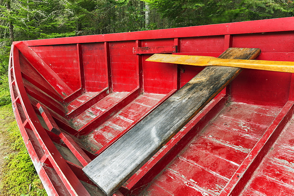 A 'pointer' Row Boat Designed In The Mid 19th Century For Log Driving, Algonquin Logging Museum, Algonquin Provincial Park, Ontario, Canada