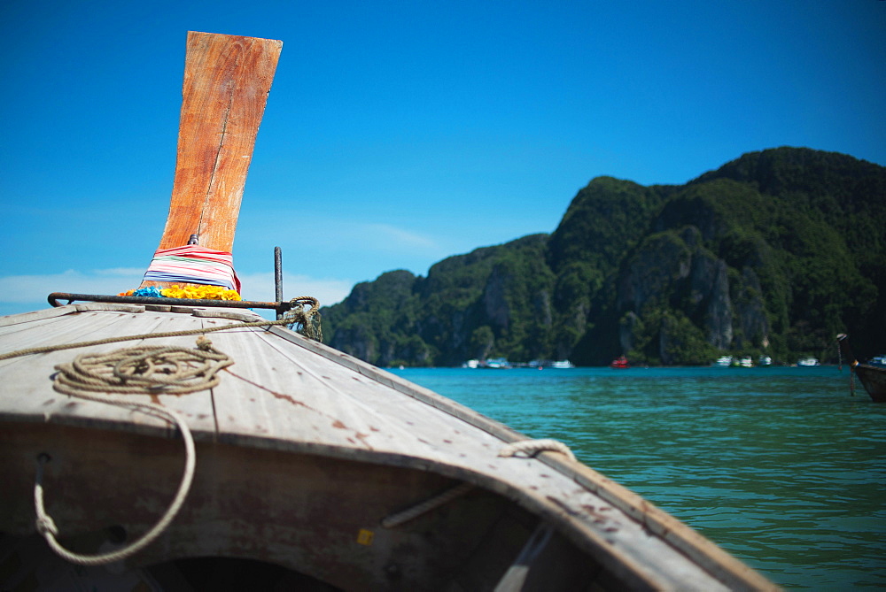 A View From A Boat Of The Coast Of The Island Of Koh Phi Phi In The Andaman Sea, Thailand