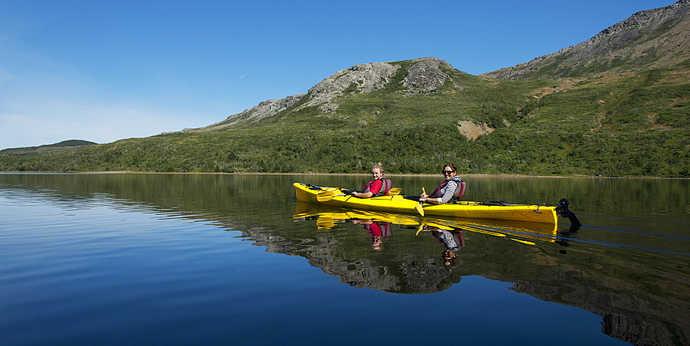 Kayaking In Gros Morne National Park, Trout River, Newfoundland, Canada