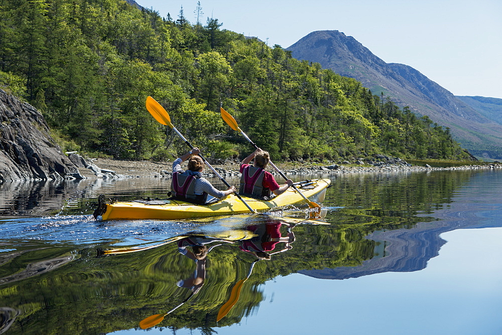 Kayaking In Gros Morne National Park, Trout River, Newfoundland, Canada