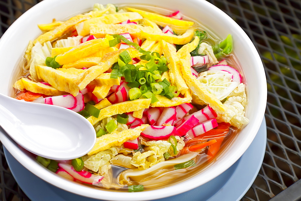 Hawaii, Maui, A Fresh And Colorful Bowl Of Local Saimin.