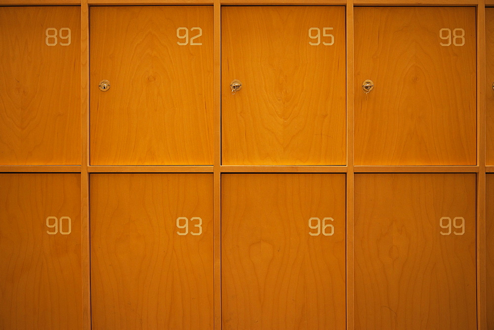 Numbered Wooden Lockers, Stockholm, Uppland, Sweden