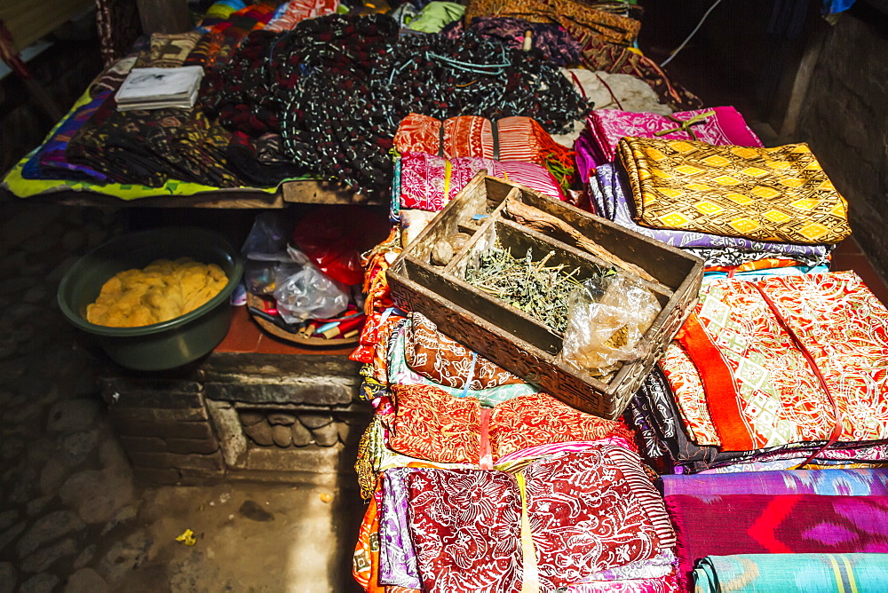 Balinese Fabrics For Sale In A Store, Tenganan Pegringsingan, Bali, Natural Dyes And Indonesia