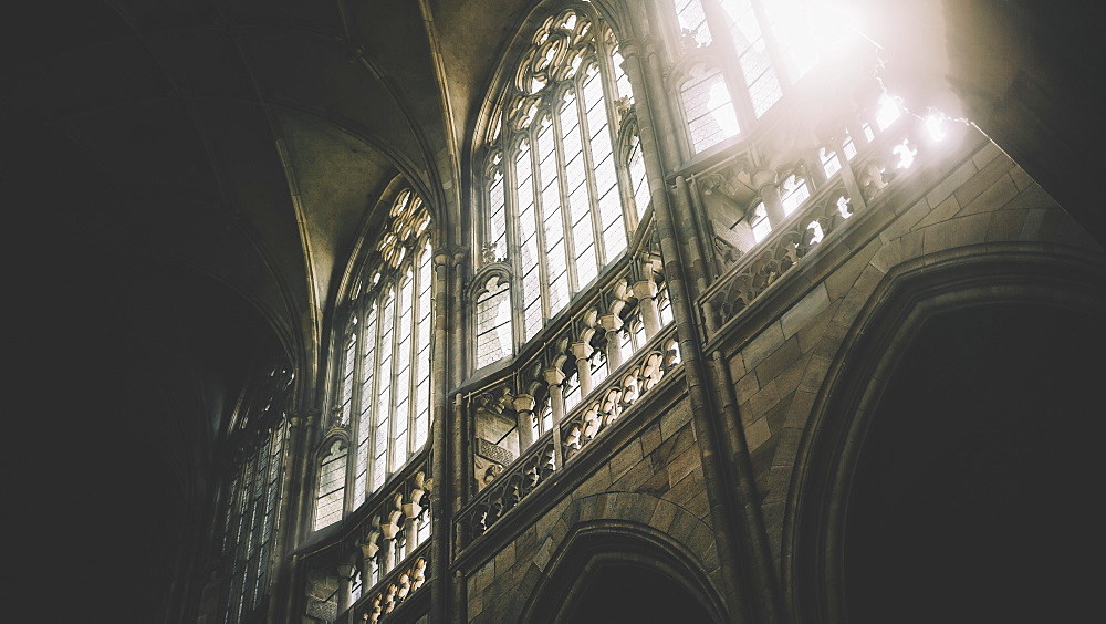 Daylight Through The Windows Of St. Vitus Cathedral At Prague Castle, Prague, Czech Republic