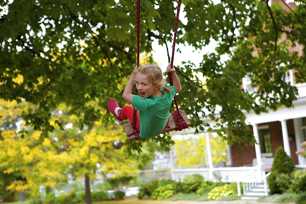 Young Girl On A Swing, Picton, Ontario, Canada