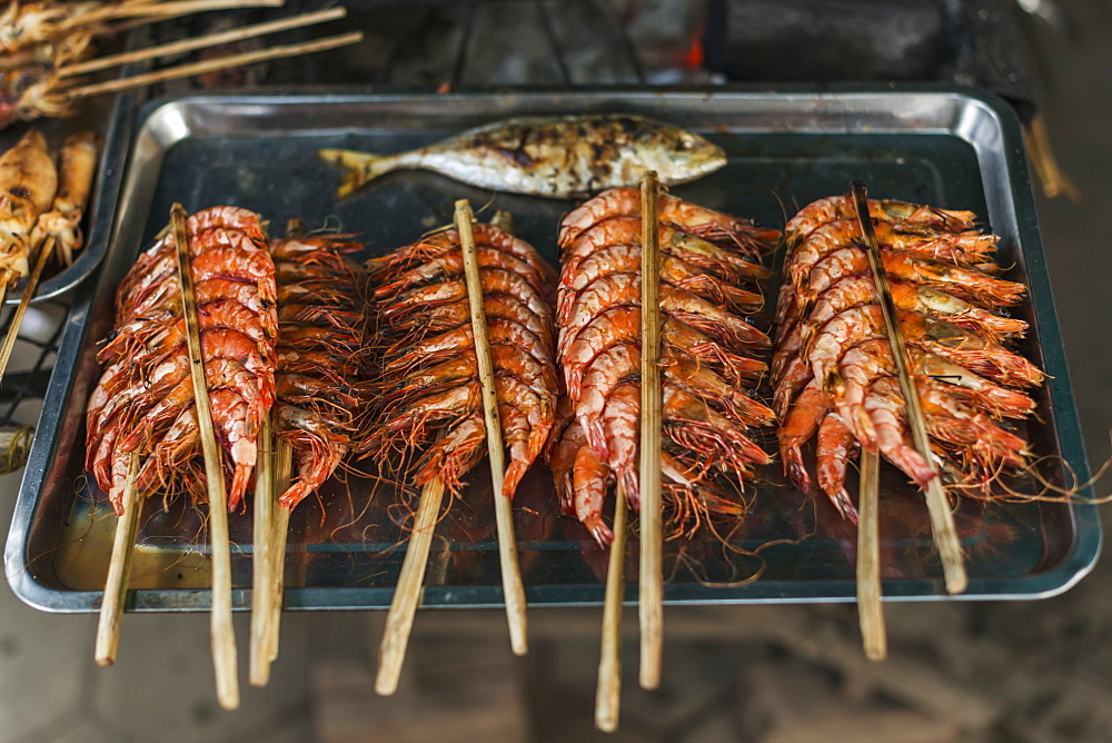 Some Sticks With Shrimp From Famous Crab Market Of Kep, Kep, Cambodia