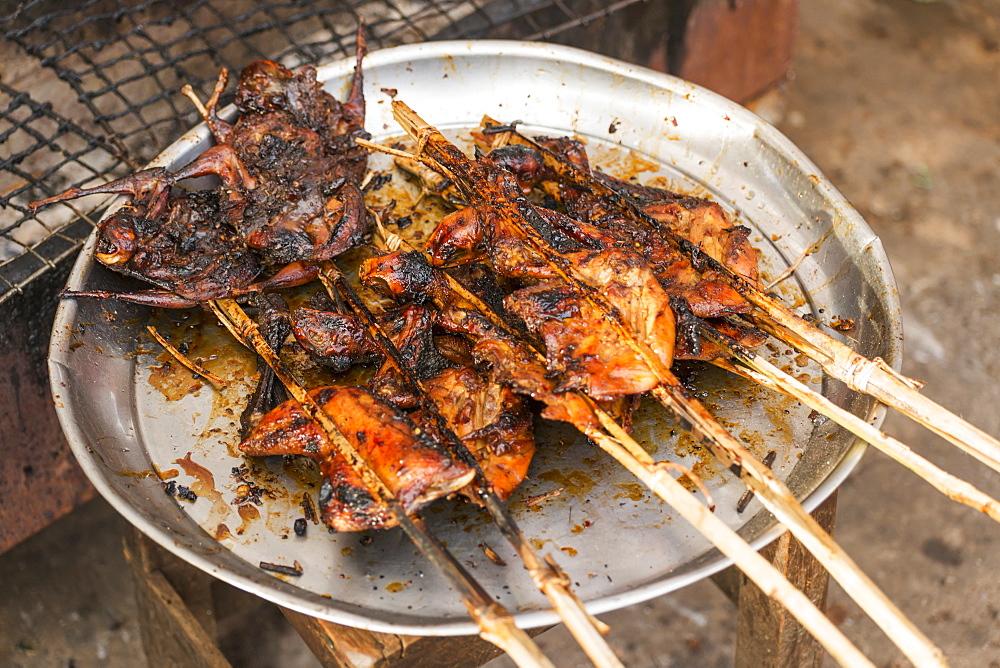 Meat On Skewers, Luh Market, Siem Reap, Cambodia