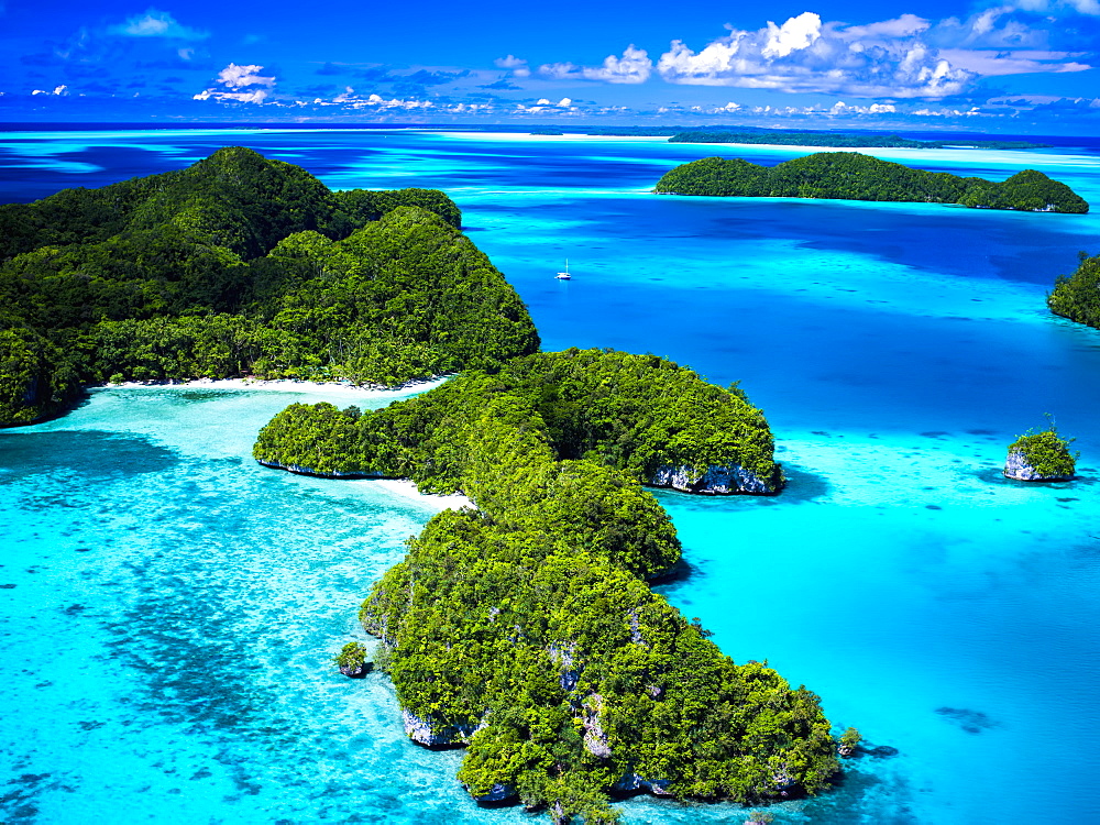 Aerial View Of World Heritage Listed Palau Islands, Micronesia