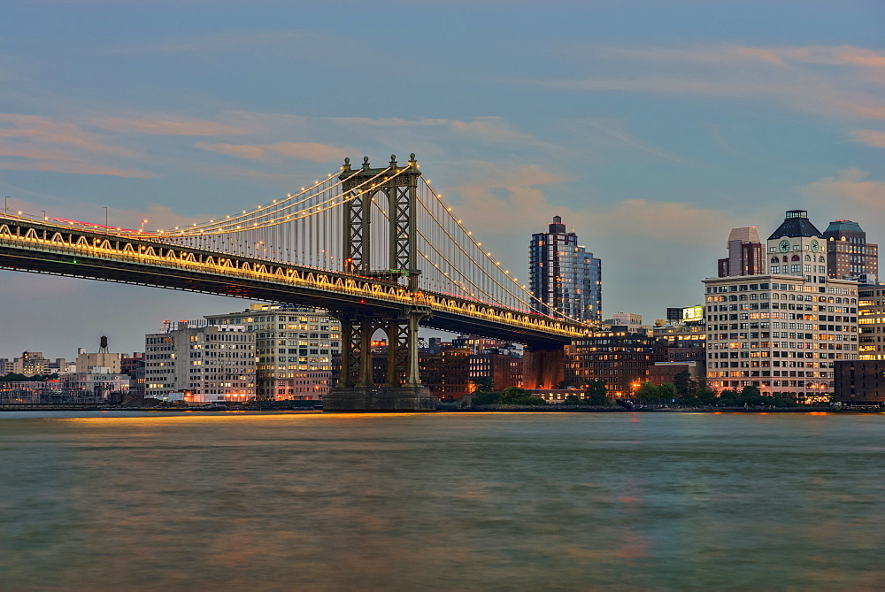 Manhattan Bridge At Sunset, New York City, New York City, United States Of America