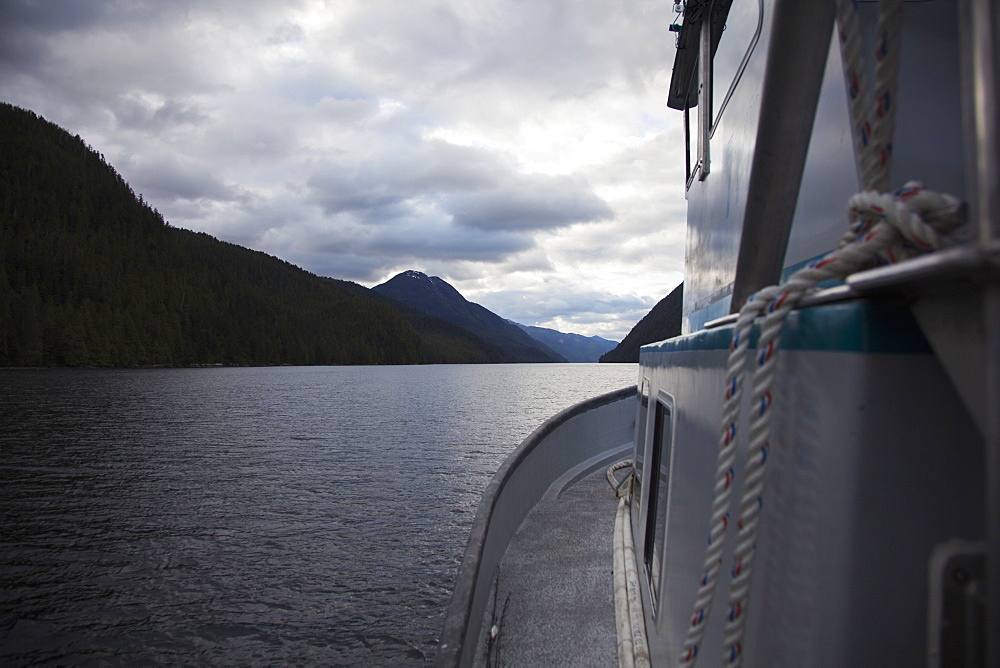 Sunset View Of Grenville Channel On A Cloudy Evening, Inside Passage, British Columbia, Canada