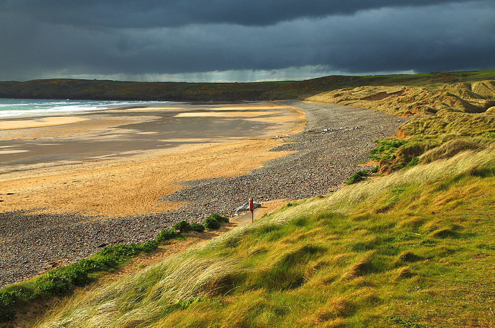 Freshwater West Beach On The Pembrokeshire Coastal Path In Southwest Wales, Wales