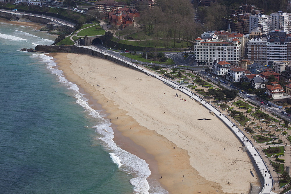 Ondarreta Beach At The Western End Of La Concha Bay, San Sebastian, Spain