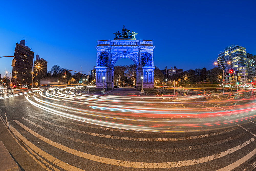 Grand Army Plaza At Twilight, Brooklyn, New York, United States Of America